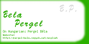 bela pergel business card