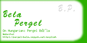 bela pergel business card